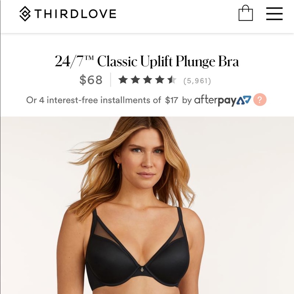 Third love 24-7 classic uplift plunge bra